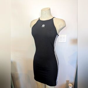Adidas Originals Lifestyle Mini Black Dress 3 stripe, Cotton Elastane Size S